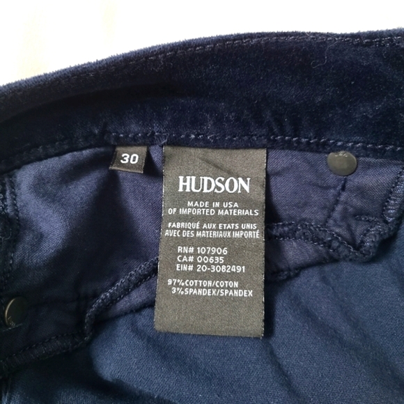 Navy Blue High Rise Velvet Pants - Picture 7 of 9